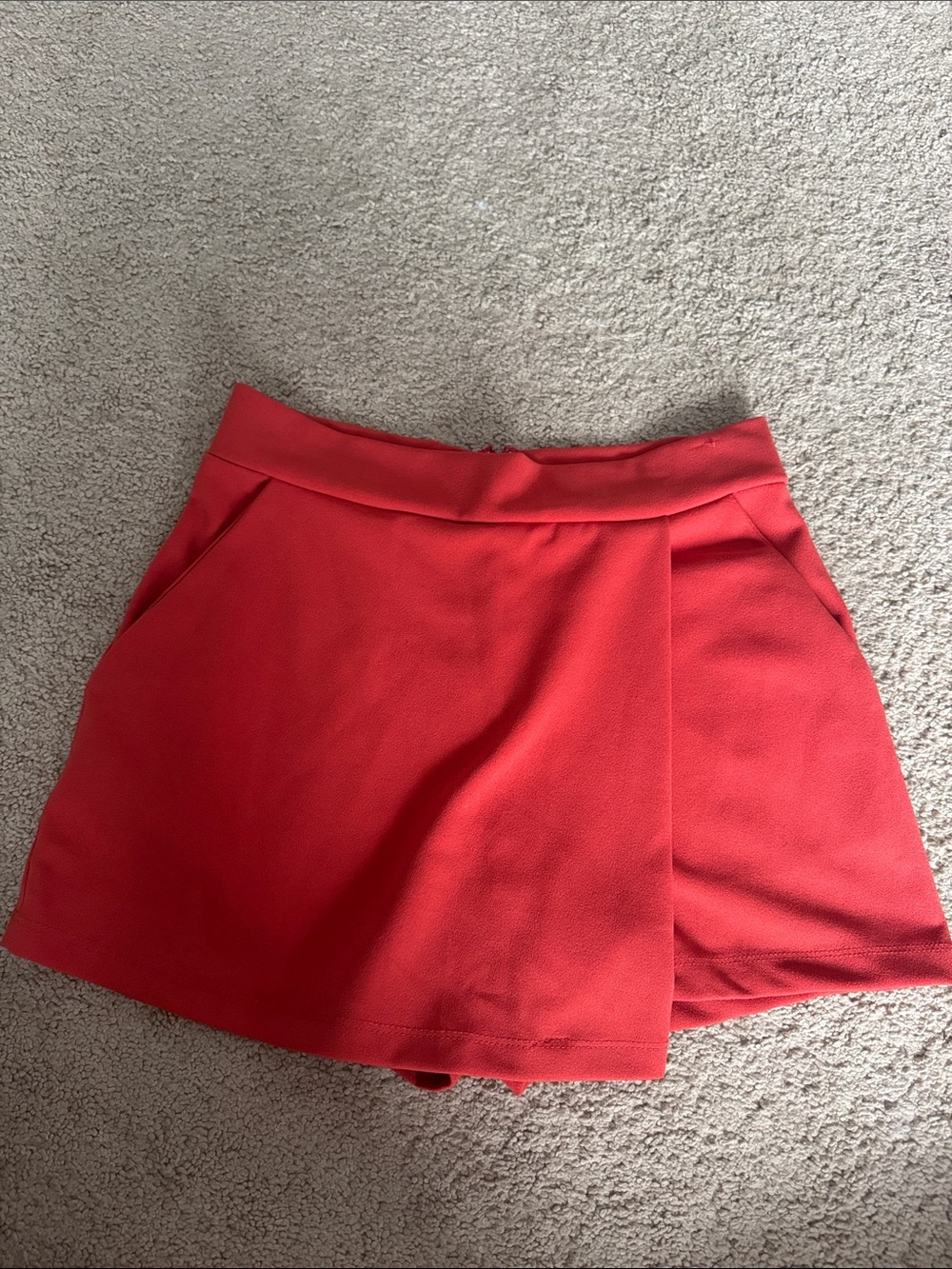 Women’s Red Skort Shorts – Classic Wrap Front